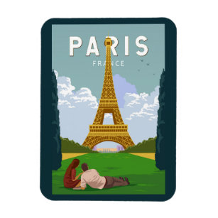 Paris Frankreich Retro Reisen Vintag Magnet