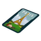 Paris Frankreich Retro Reisen Vintag Magnet (Linke Seite)