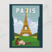 Paris Frankreich Retro Reisen Vintag Postkarte (Vorderseite)