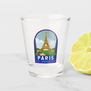 Paris Frankreich Retro Reisen Vintag Schnapsglas