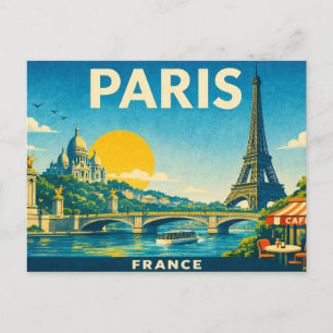 Paris Frankreich Retro-Reisepostkarte Postkarte