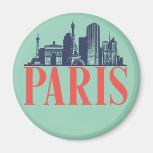 Paris Frankreich Retro-Stadt-Skyline Vintage-Stadt Magnet