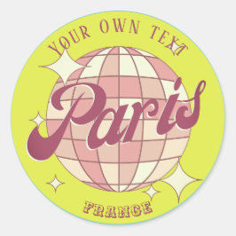 Paris Frankreich Retro Vintage farbenfrohe Souveni Runder Aufkleber