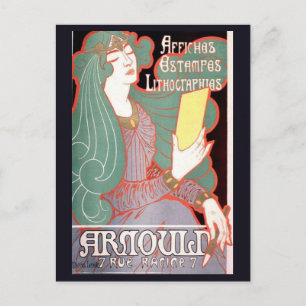 Paris Frankreich Retro Whimsical Künstlerisch Postkarte