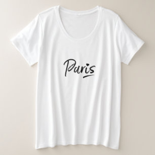 Paris Frankreich Rosa Text Einzigartig Stilvoller Große Größe T-Shirt