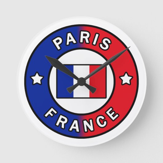 Paris Frankreich Runde Wanduhr (Vorderseite)
