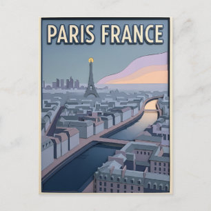 Paris Frankreich Scherenschnitt Kunst Postkarte