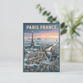 Paris Frankreich Scherenschnitt Kunst Postkarte (Stehend Vorderseite)