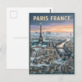 Paris Frankreich Scherenschnitt Kunst Postkarte (Vorne/Hinten)