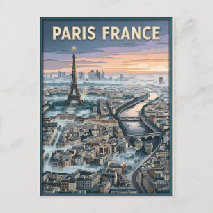 Paris Frankreich Scherenschnitt Kunst Postkarte