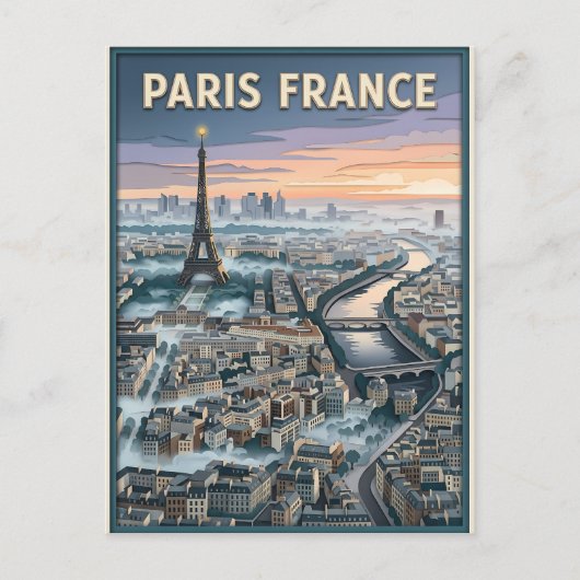 Paris Frankreich Scherenschnitt Kunst Postkarte (Vorderseite)