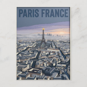 Paris Frankreich Scherenschnitt Kunst Postkarte