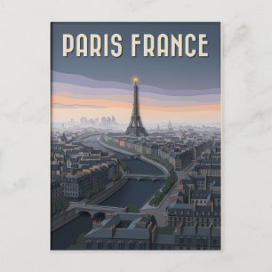 Paris Frankreich Scherenschnitt Kunst Postkarte