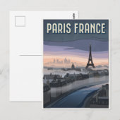 Paris Frankreich Scherenschnitt Kunst Postkarte (Vorne/Hinten)