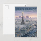 Paris Frankreich Scherenschnitt Kunst  Postkarte (Vorne/Hinten)