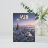 Paris Frankreich Scherenschnitt Kunst Postkarte (Stehend Vorderseite)