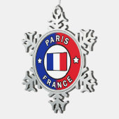 Paris Frankreich Schneeflocken Zinn-Ornament (Rechts)
