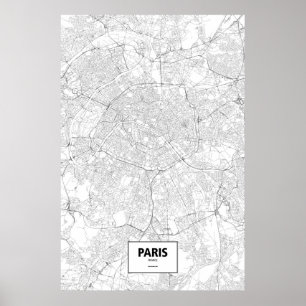 Paris, Frankreich (schwarz auf weiß) Poster