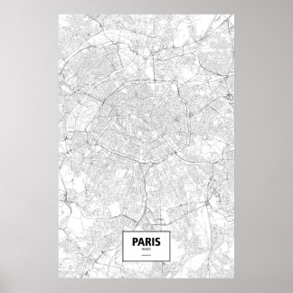 Paris, Frankreich (schwarz auf weiß) Poster