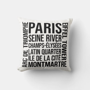 Paris, Frankreich Sehenswürdigkeiten Typografie Wo Kissen