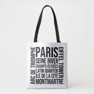 Paris, Frankreich Sehenswürdigkeiten Typografie Wo Tasche