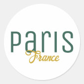 Paris, Frankreich Souvenir Runder Aufkleber (Vorderseite)