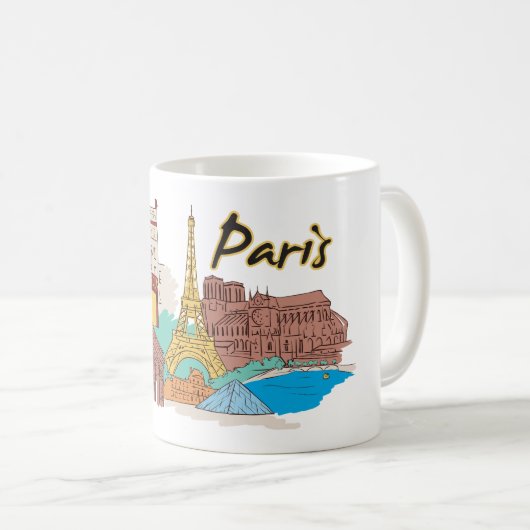 Paris-Frankreich-Stadt Kaffeetasse (VorderseiteRechts)