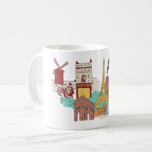 Paris-Frankreich-Stadt Kaffeetasse (Vorderseite Links)