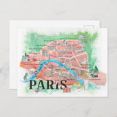 Paris Frankreich Stadt Liebe Magazine Illustriert Postkarte (Vorne/Hinten)