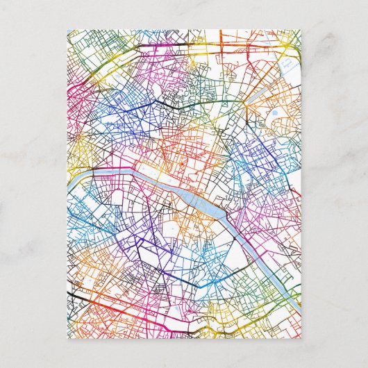 Paris - Frankreich - Stadtkarte Postkarte (Vorderseite)