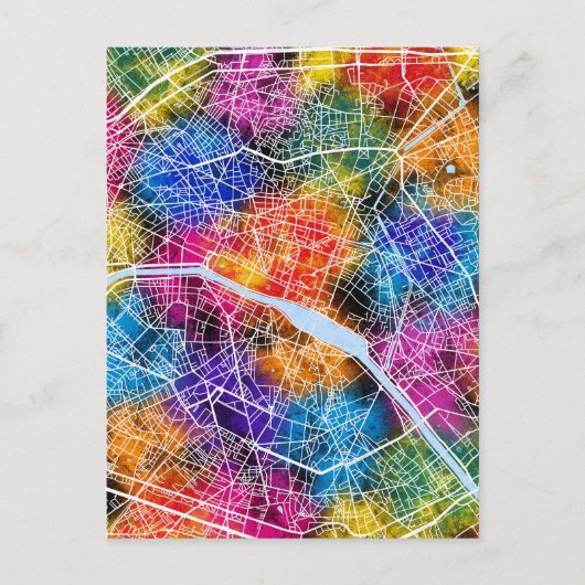 Paris - Frankreich - Stadtkarte Postkarte (Vorderseite)