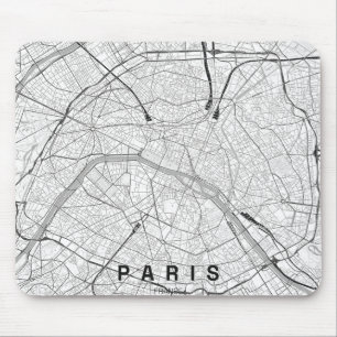 Paris Frankreich Stadtplan Minimalistisches Design Mousepad