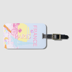 Paris, Frankreich, Travel Art, Preppy, Blue Gepäckanhänger