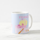 Paris, Frankreich, Travel Art, Preppy, Blue Kaffeetasse (VorderseiteRechts)