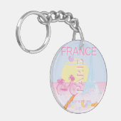 Paris, Frankreich, Travel Art, Preppy, Blue Schlüsselanhänger (Vorderseite links)