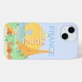 Paris, Frankreich, Travel Art, Preppy, Pastel, Blu Case-Mate iPhone Hülle (Rückseite (Horizontal))