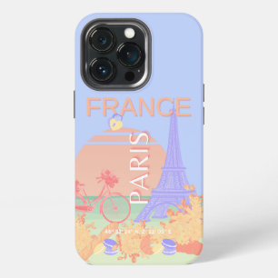 Paris, Frankreich, Travel Art, Preppy, Pastel, Blu iPhone 13 Pro Hülle