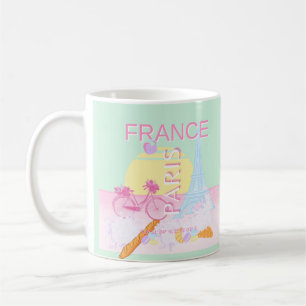 Paris, Frankreich, Travel Art, Preppy, Pastel Kaffeetasse
