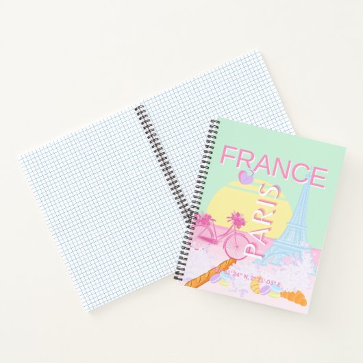 Paris, Frankreich, Travel Art, Preppy, Pastel Notizblock (Innenseite)