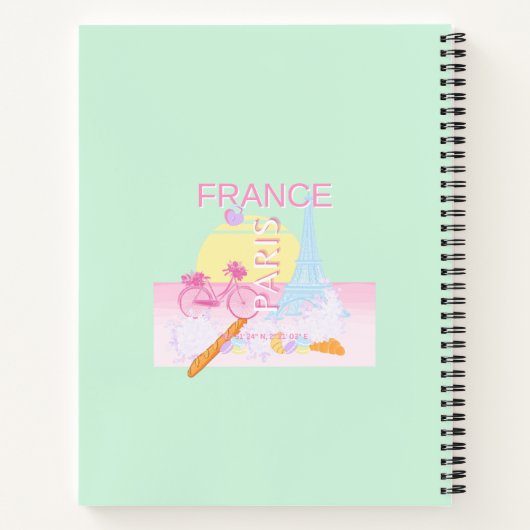 Paris, Frankreich, Travel Art, Preppy, Pastel Notizblock (Rückseite)