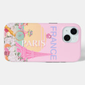 Paris, Frankreich, Travel Art, Preppy, Pastel, Pin Case-Mate iPhone Hülle (Rückseite (Horizontal))