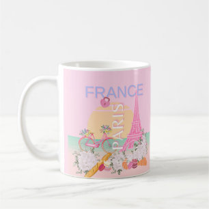 Paris, Frankreich, Travel Art, Preppy, Pastel, Pin Kaffeetasse