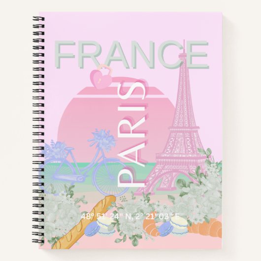 Paris, Frankreich, Travel Art, Preppy, Pastel, Pin Notizblock (Vorderseite)