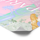 Paris, Frankreich, Travel Art, Preppy, Pastel, Pin Poster (Ecke)