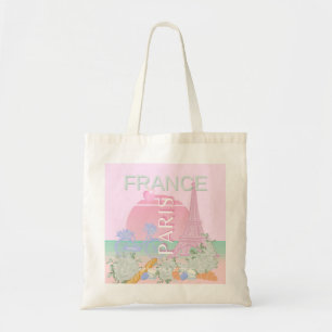 Paris, Frankreich, Travel Art, Preppy, Pastel, Pin Tragetasche