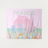 Paris, Frankreich, Travel Art, Preppy, Pastel, Pin Wandteppich (Vorderseite (Horizontal))