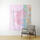 Paris, Frankreich, Travel Art, Preppy, Pastel, Pin Wandteppich (Beispiel)