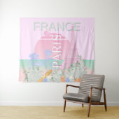 Paris, Frankreich, Travel Art, Preppy, Pastel, Pin Wandteppich (Beispiel (Horizontal))