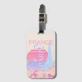 Paris, Frankreich, Travel Art, Preppy, Pastell Gepäckanhänger (Vorderseite Vertikal)