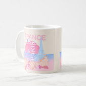Paris, Frankreich, Travel Art, Preppy, Pastell Kaffeetasse (Vorderseite Links)